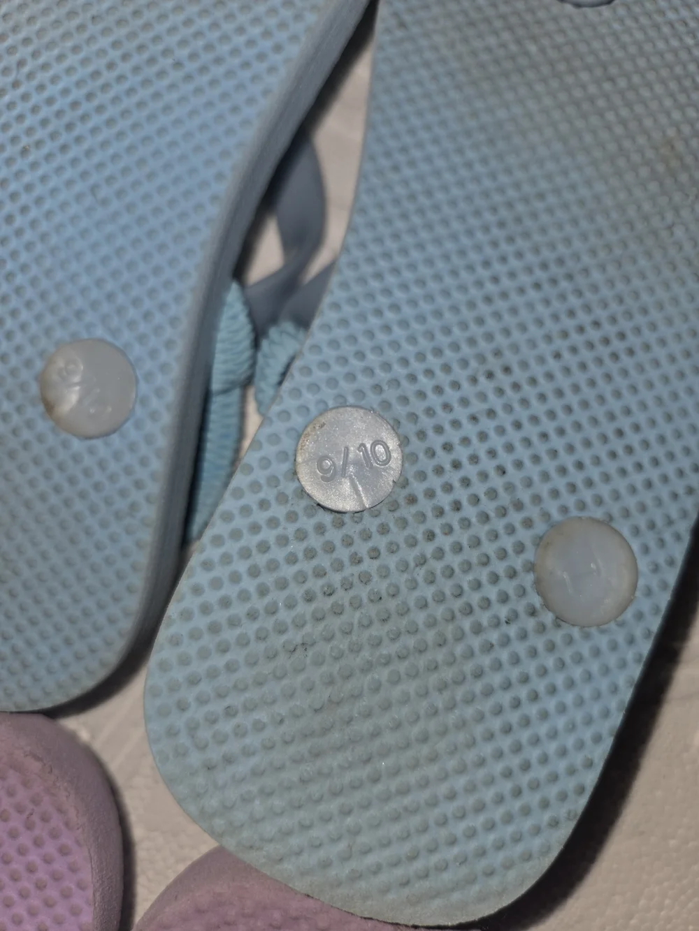 2 Sets Of Kids Flip Flops - Light Blue & Lavender Patterned Sandals